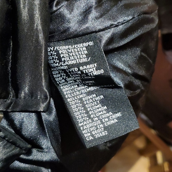 Bebe shiny puffer rabbit fur belted coat S EUC - Picture 7 of 7